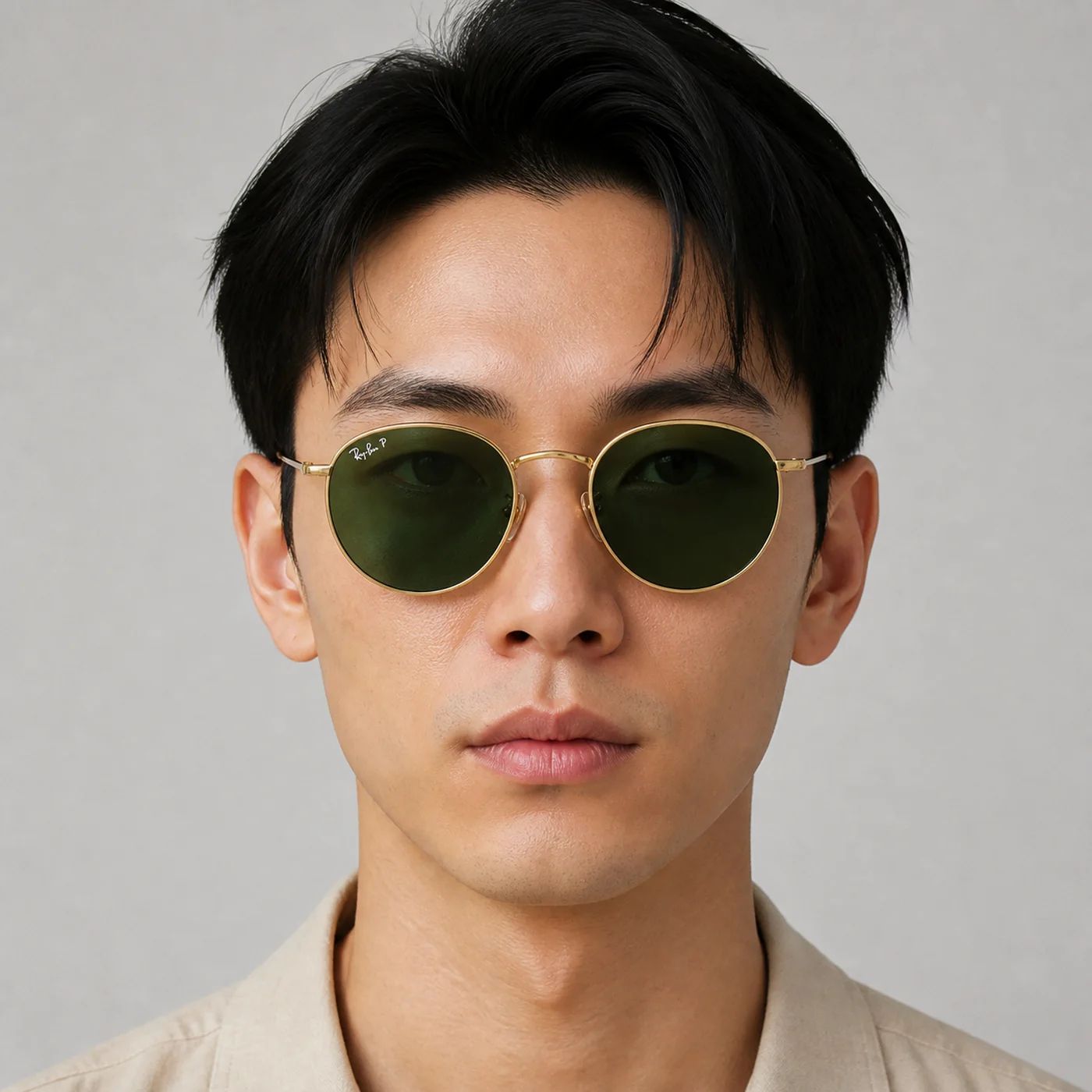 Kính mát Rayban Round Reverse RBR0103S 001/VR - Vàng Arista bóng, tròng xanh lá đậm G-15