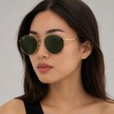 Kính mát Rayban Round Reverse RBR0103S 001/VR - Vàng Arista bóng, tròng xanh lá đậm G-15