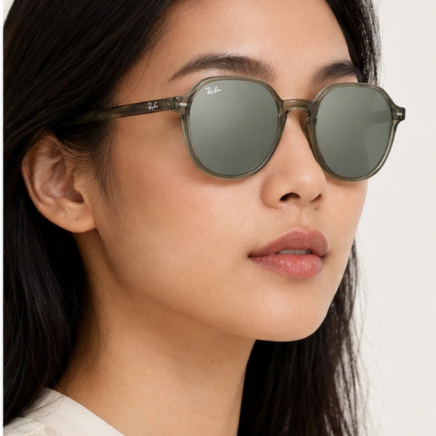 Kính mát Rayban Thalia RB2195F 66355C - Xanh lá trong suốt, tròng xám tráng gương