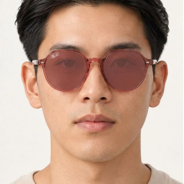 Kính mát Rayban Thalia RB2195F 66372K - Hồng trong suốt, tròng nâu tráng gương đỏ đậm