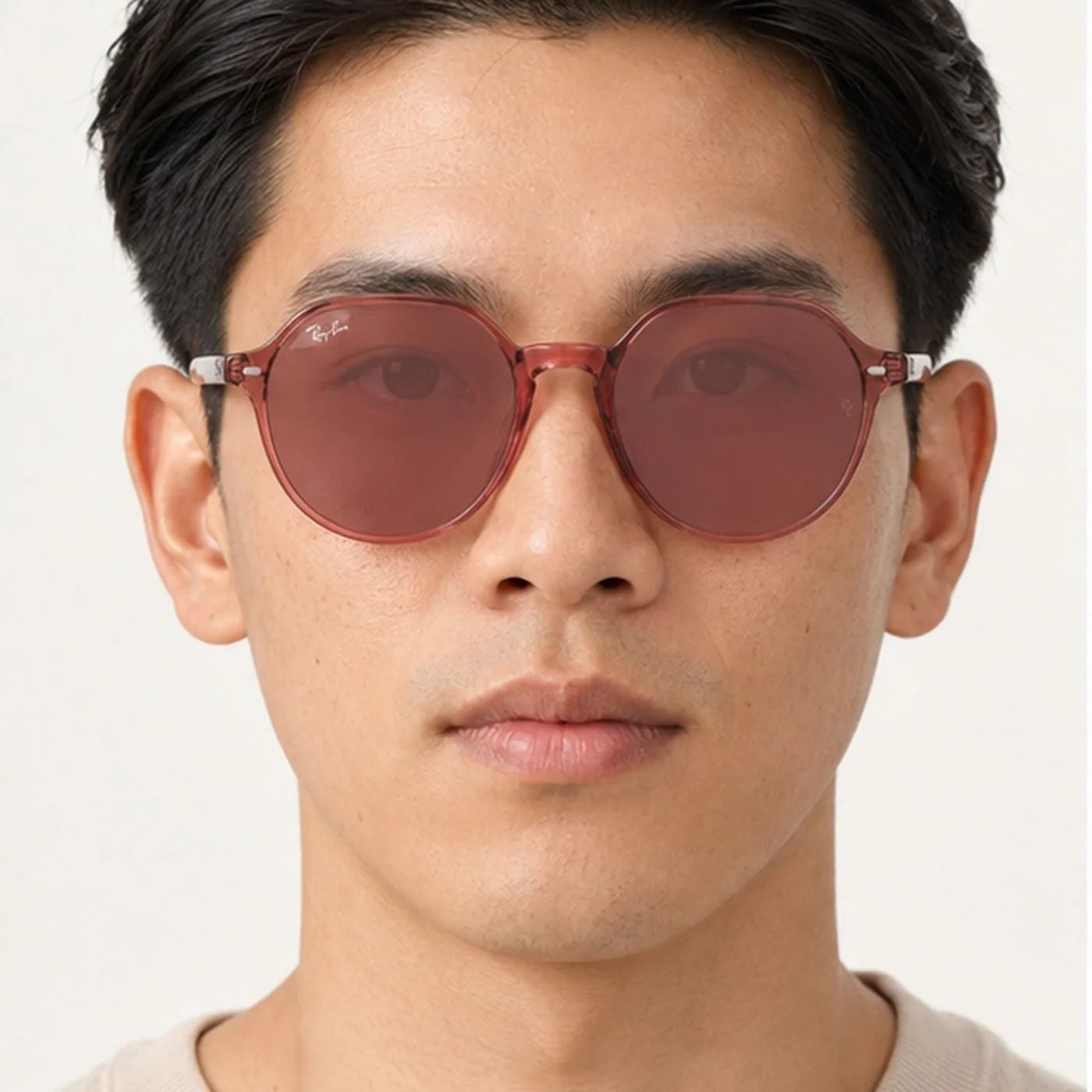 Kính mát Rayban Thalia RB2195F 66372K - Hồng trong suốt, tròng nâu tráng gương đỏ đậm