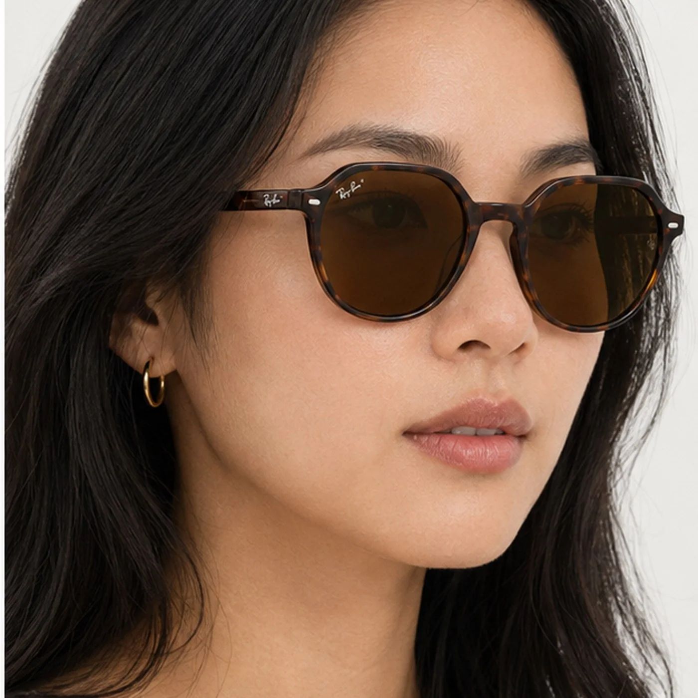 Kính mát Rayban Thalia RB2195F 902/57 - Nâu vân đồi mồi bóng, tròng xanh lá phân cực