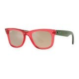 Kính mát Rayban Wayfarer Reverse RBR0502S 67132O - Đỏ trong suốt, tròng nâu đậm tráng gương vàng nhạt