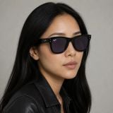 Kính mát Rayban Wayfarer Reverse RBR0502SF 66771A - Đen bóng, tròng tím