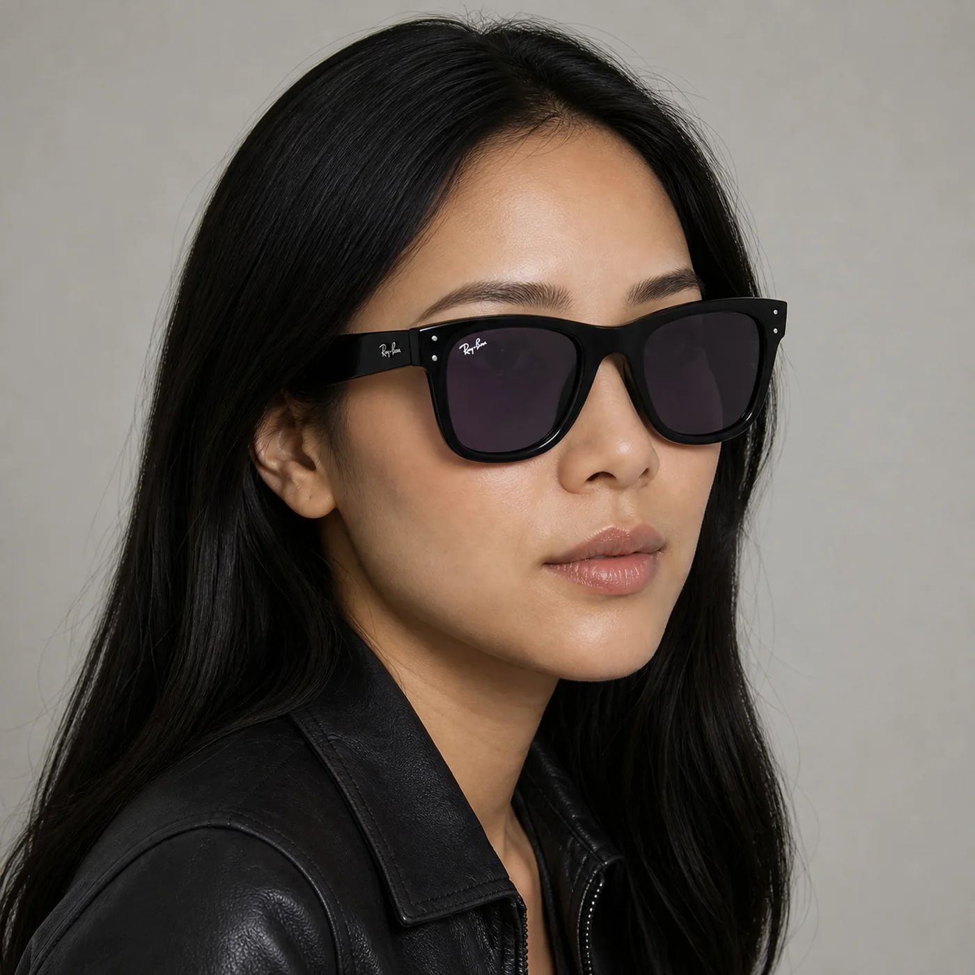 Kính mát Rayban Wayfarer Reverse RBR0502SF 66771A - Đen bóng, tròng tím