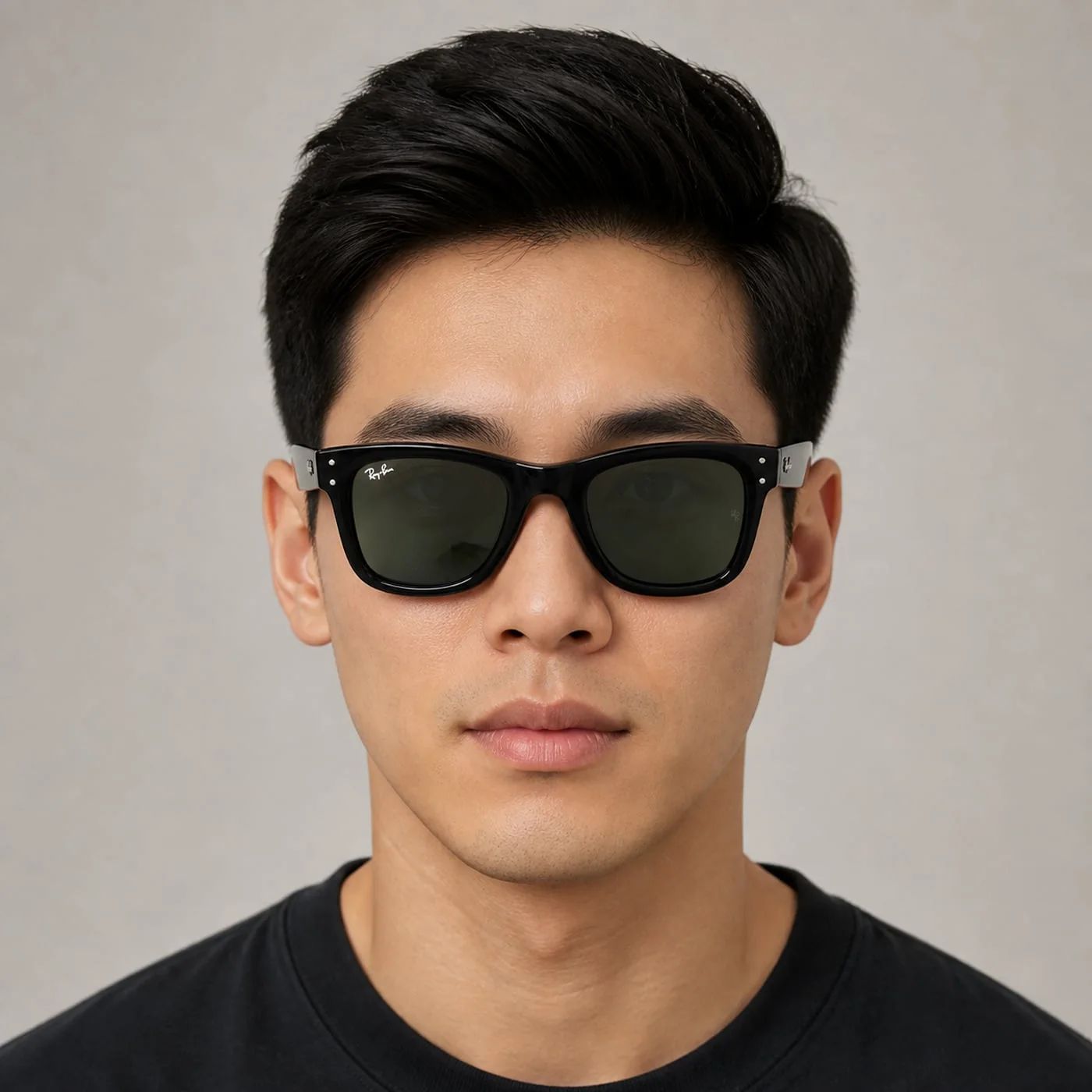 Kính mát Rayban Wayfarer Reverse RBR0502SF 6677/2 - Đen bóng, tròng xanh lá nhạt