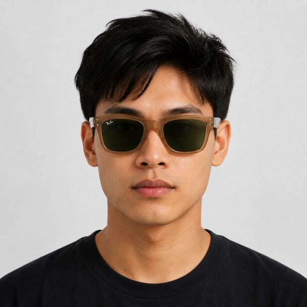 Kính mát Rayban Wayfarer Reverse RBR0502SF 6727VR - Nâu nhạt trong suốt, tròng xanh lá đậm G-15