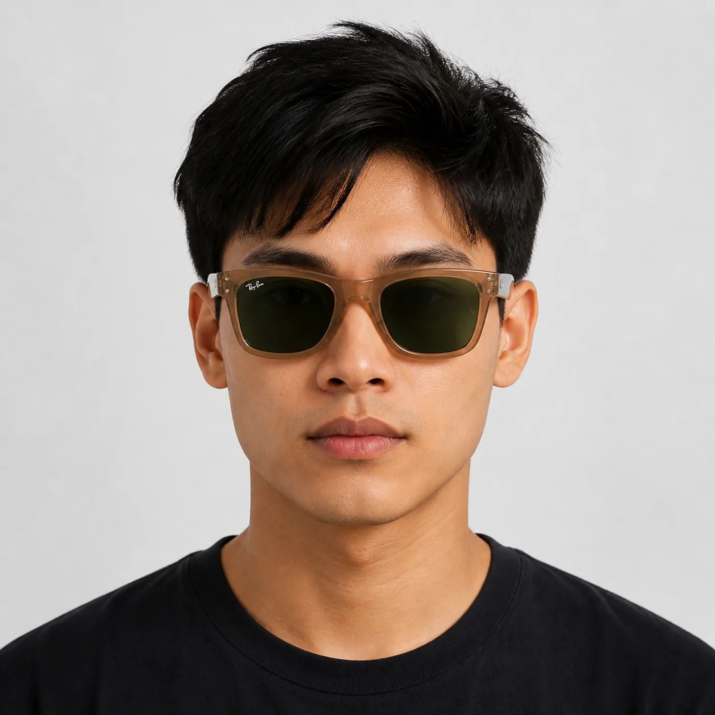 Kính mát Rayban Wayfarer Reverse RBR0502SF 6727VR - Nâu nhạt trong suốt, tròng xanh lá đậm G-15
