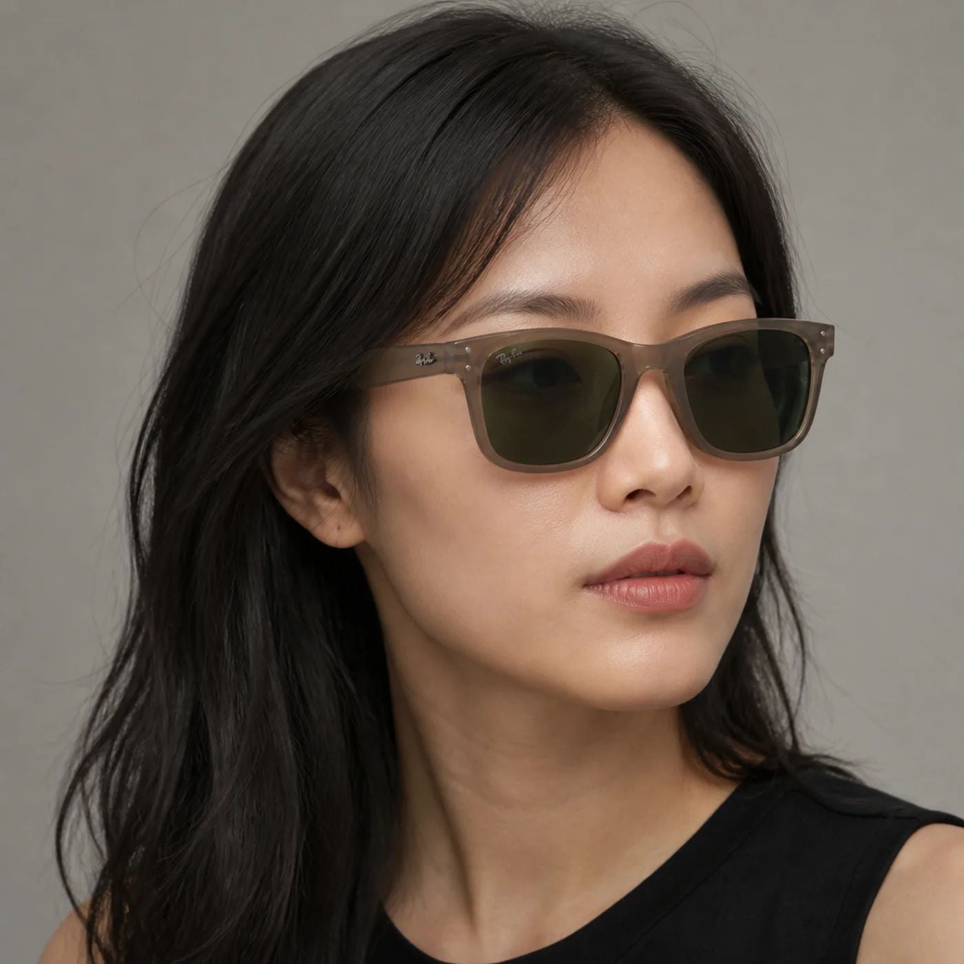Kính mát Rayban Wayfarer Reverse RBR0502SF 6727VR - Nâu nhạt trong suốt, tròng xanh lá đậm G-15