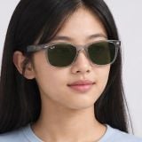 Kính mát trẻ em Rayban Star Wars Grogu Mini New Wayfarer RJ9052SF 722871 - Xám trong suốt, tròng xanh lá đậm