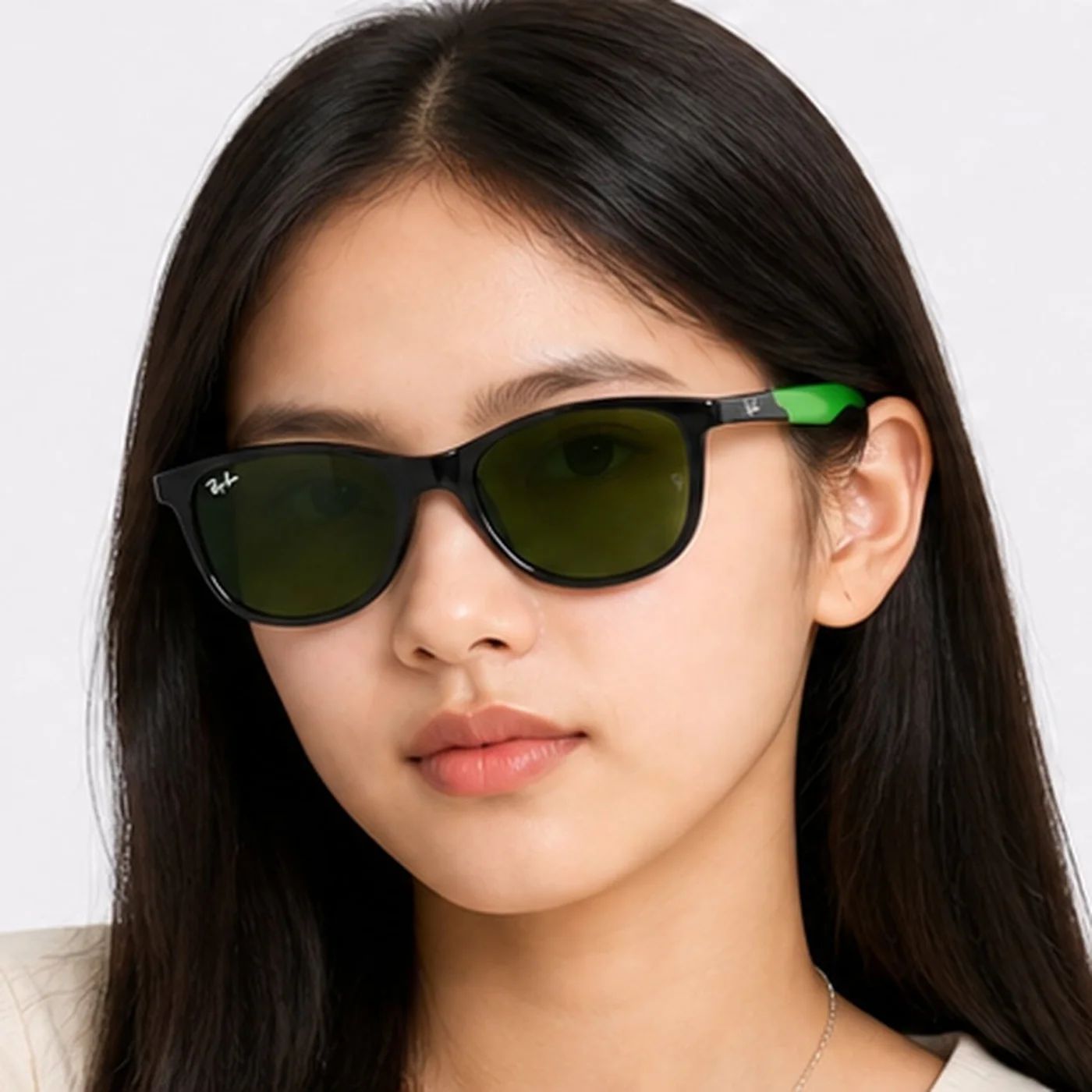 Kính mát trẻ em Rayban Junior RJ9077S 719371 - Đen phối cao su xanh lá