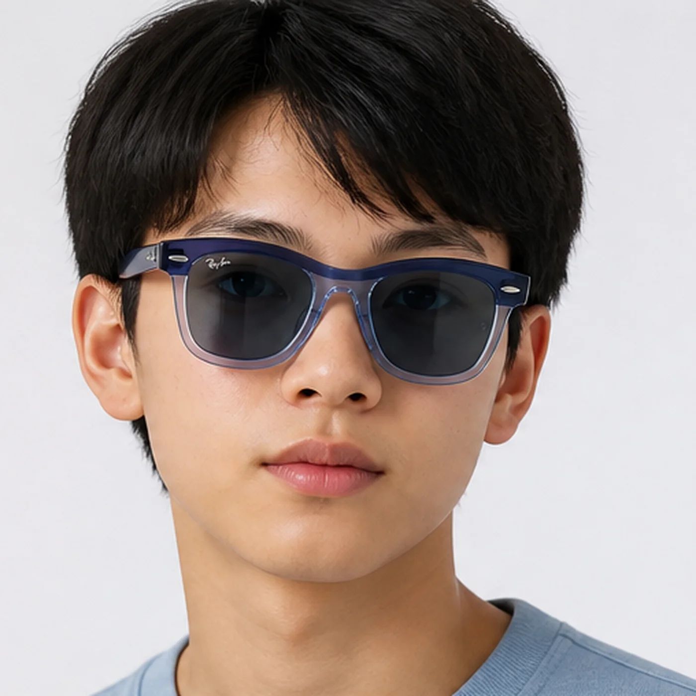 Kính mát trẻ em Rayban Junior RJ9140SF 721280 - Xanh dương phối xanh dương trong suốt
