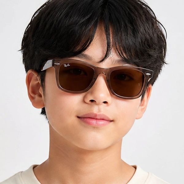 Kính mát trẻ em Rayban Star Wars Grogu Mini Street Neat RJ9140SF 722773 - Nâu trong suốt, tròng nâu đậm