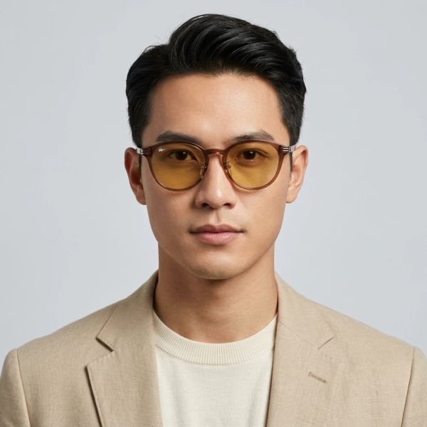 Kính mát Lacoste L6067SLB 210 – người mẫu đeo kính