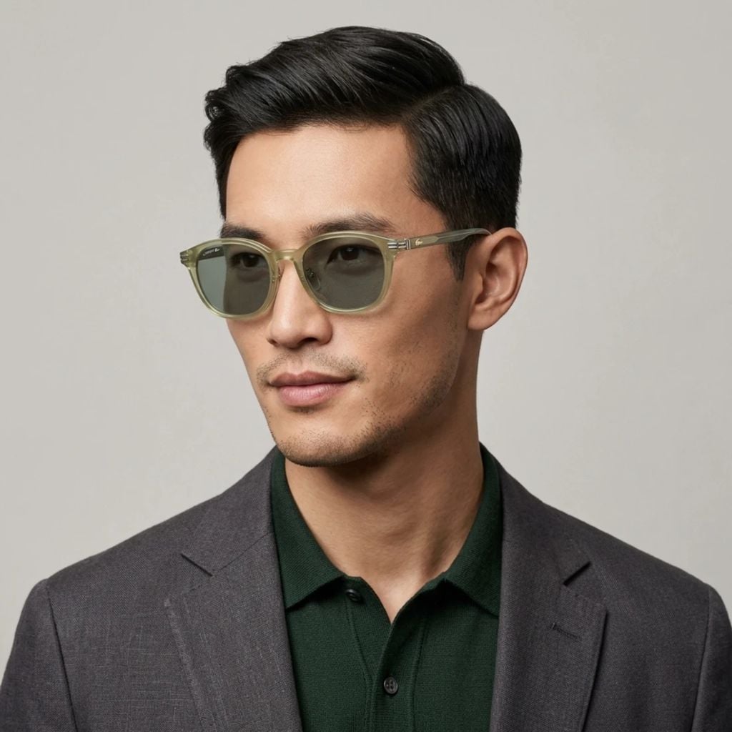 Kính mát Lacoste L6068SLB 275 – người mẫu đeo kính