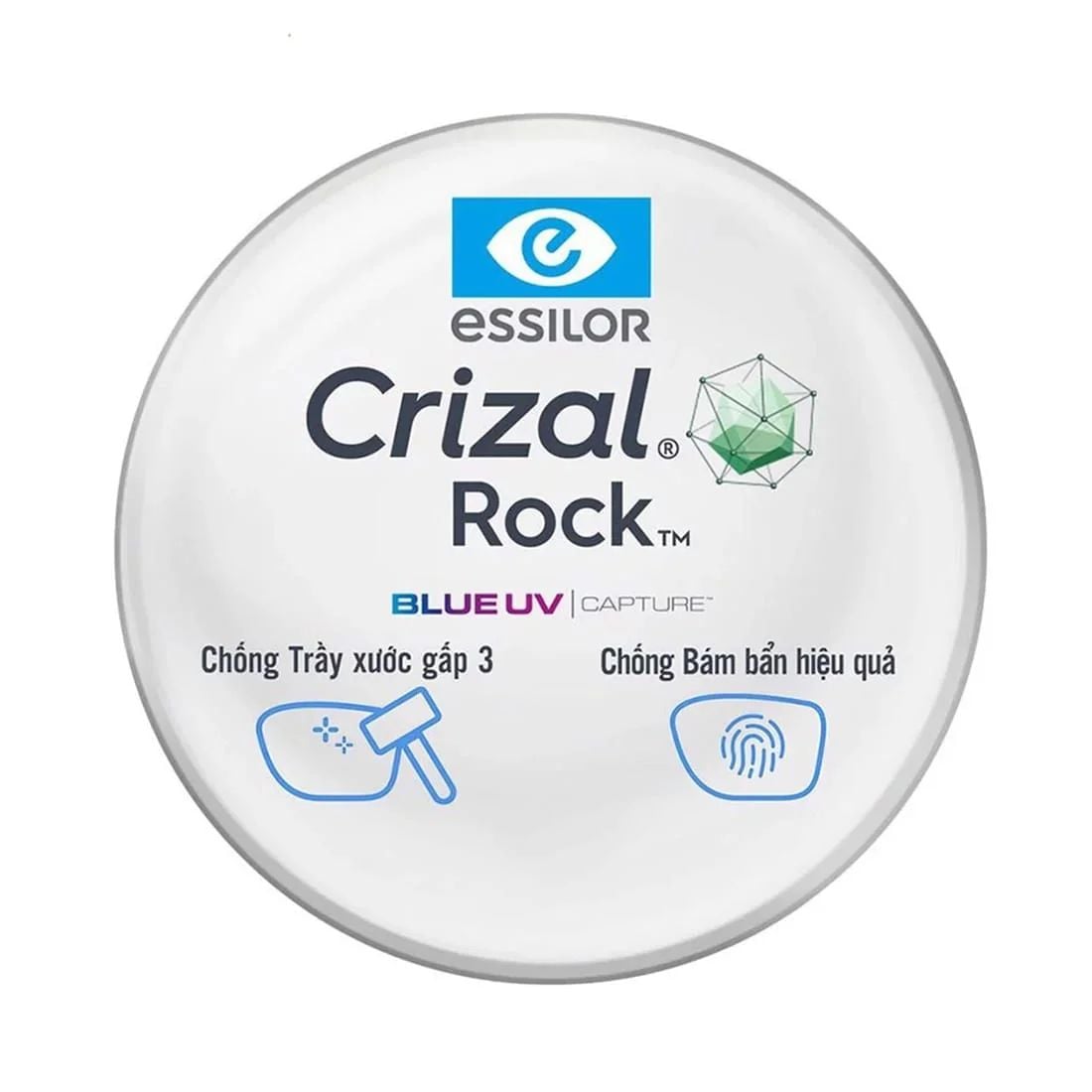 Tròng Đơn Essilor đánh váng Crizal Rock - Đủ Chiết Suất & Công Nghệ