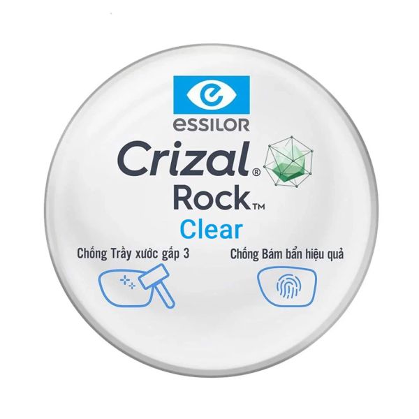 Tròng Đơn Essilor đánh váng Crizal Rock - Đủ Chiết Suất & Công Nghệ
