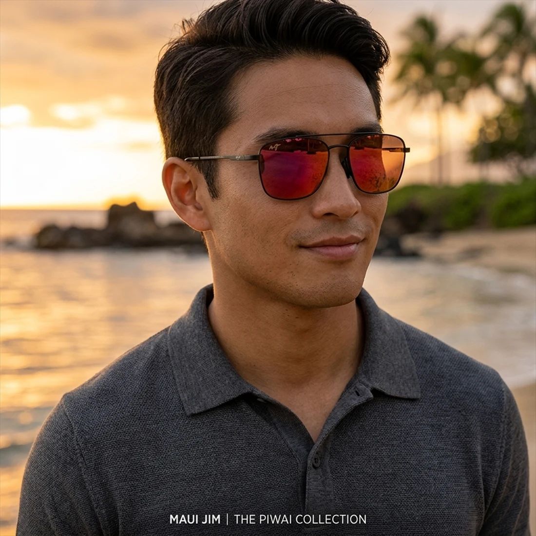 Kính mát MAUI JIM MJ645 02A-P – người mẫu đeo kính