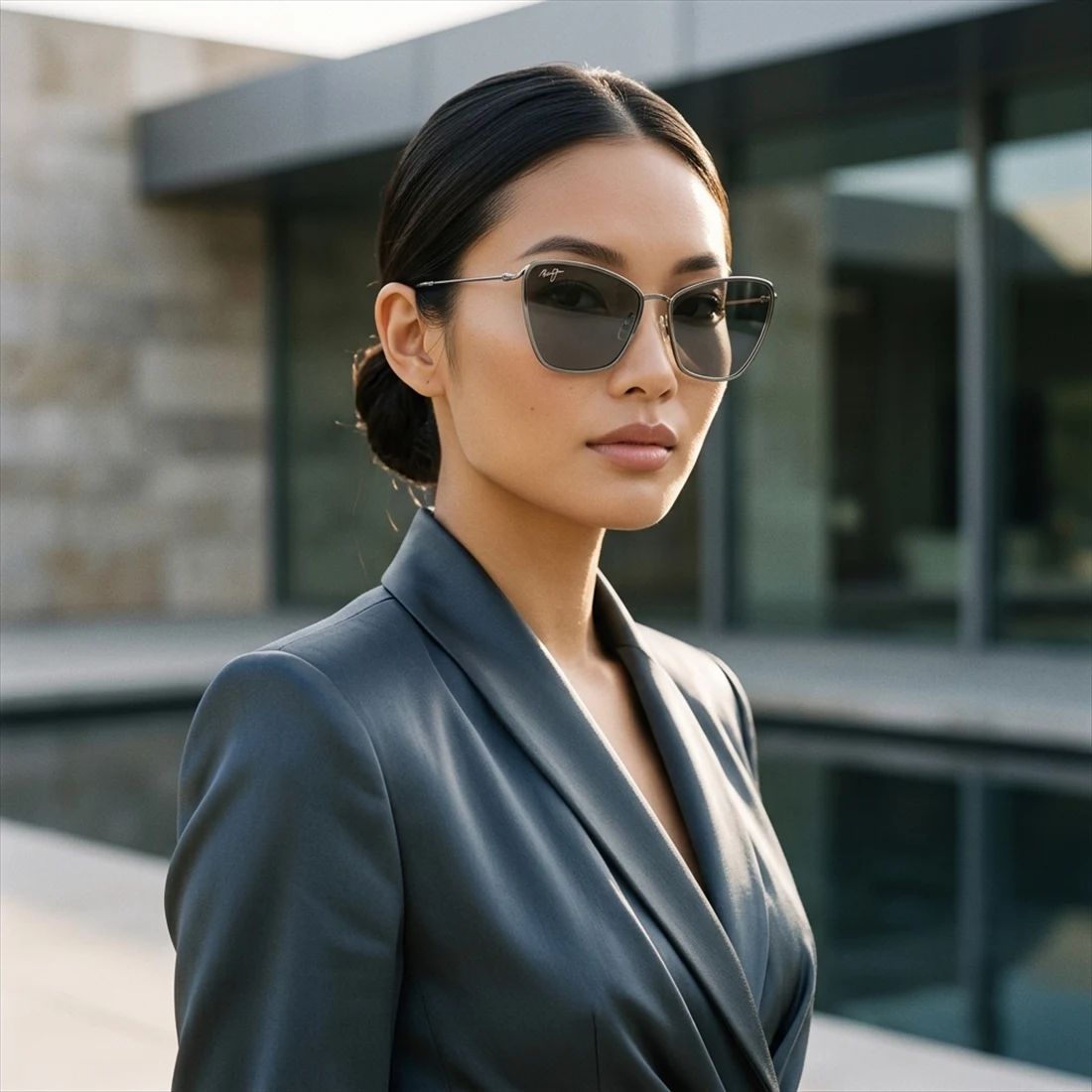 Kính mát MAUI JIM MJ823 02D-GS – người mẫu đeo kính