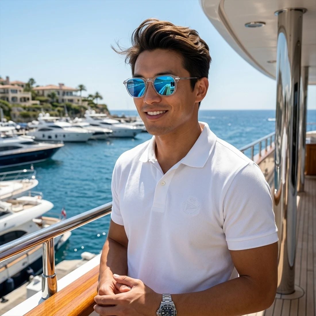 Kính mát MAUI JIM MJ837 05-B – người mẫu đeo kính