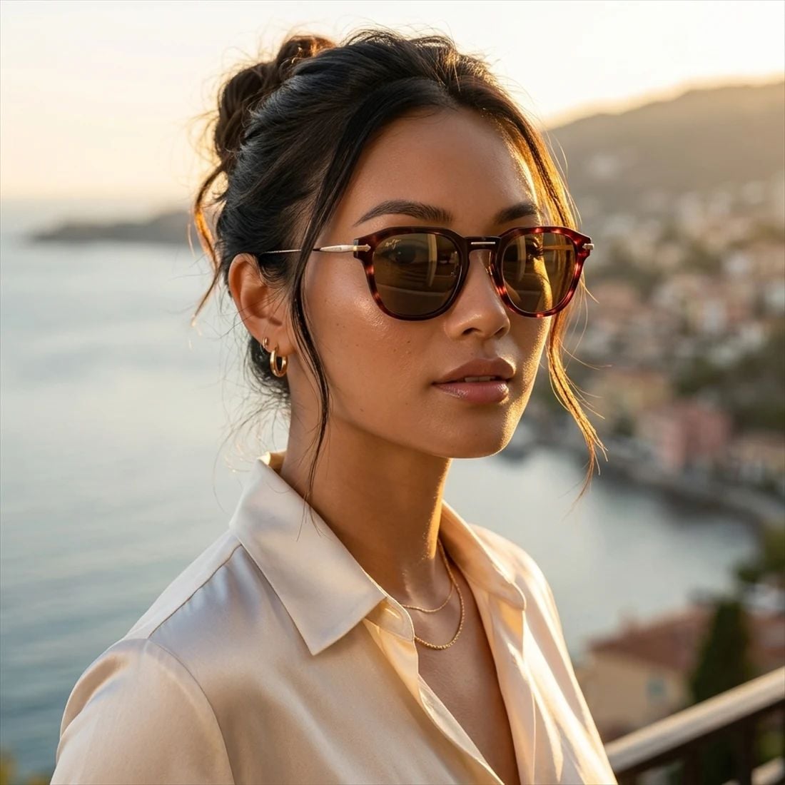 Kính mát MAUI JIM MJ837 10-H – người mẫu đeo kính