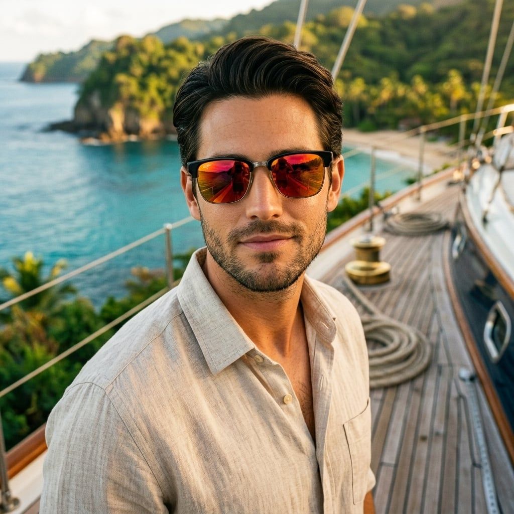 Kính mát MAUI JIM Kawika MJ257 17C-RM – người mẫu đeo kính