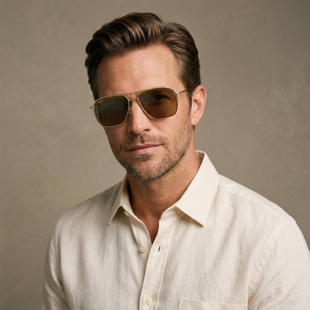 Kính mát MAUI JIM Beaches MJ541N 16A-H – người mẫu đeo kính