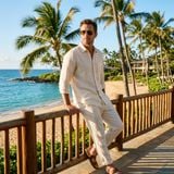Kính mát MAUI JIM Beaches MJ541N 16A-H – người mẫu đeo kính