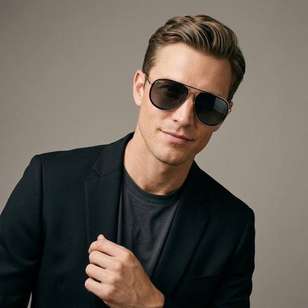 Kính mát MAUI JIM Fair Winds Manchester United MJ554 16UTD – người mẫu đeo kính