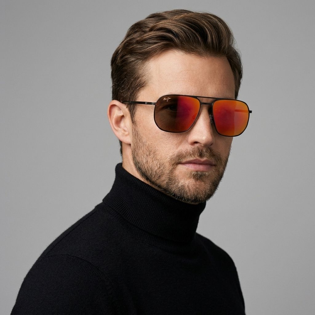 Kính mát MAUI JIM Shark's Cove MJ605 02-RM – người mẫu đeo kính