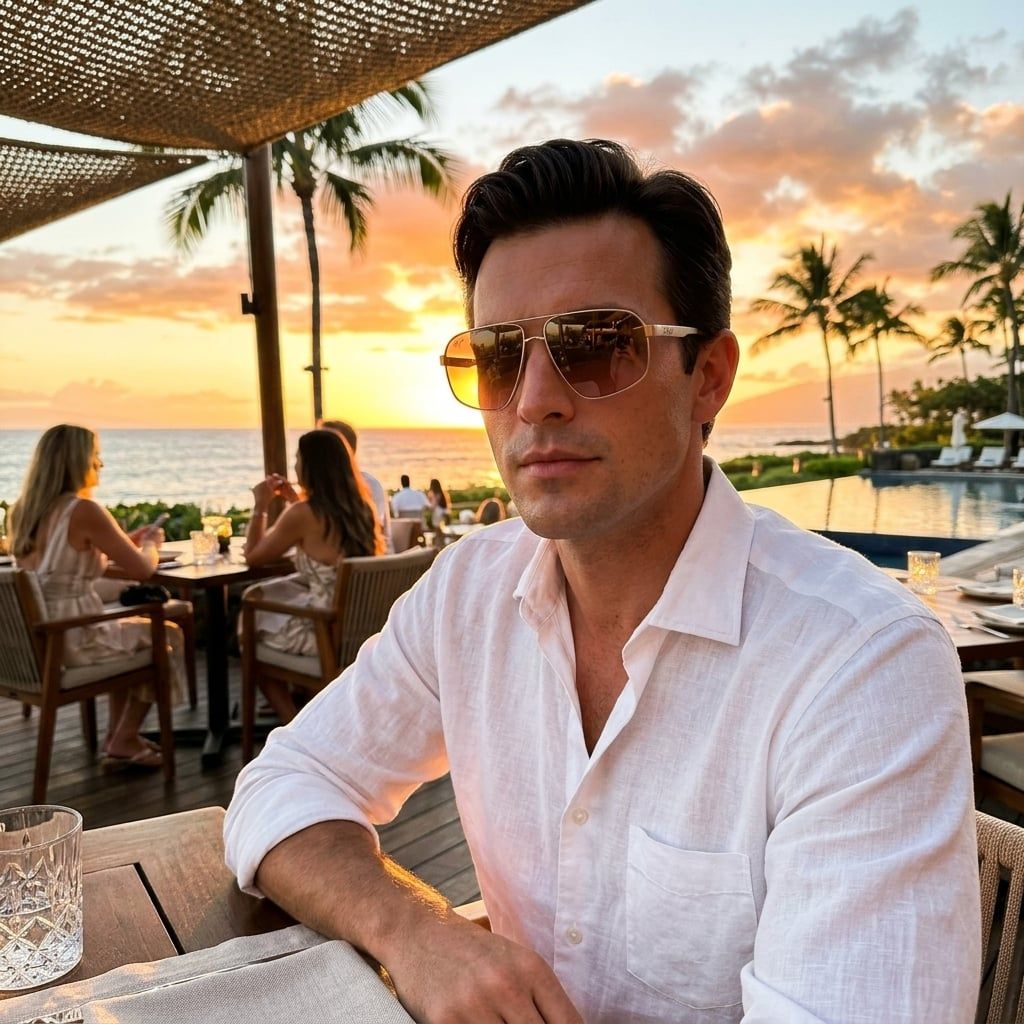 Kính mát MAUI JIM Keawawa MJ620 16-DGS – người mẫu đeo kính