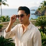 Kính mát MAUI JIM Kalaunu Asian Fit MJ629 10A-RS – người mẫu đeo kính