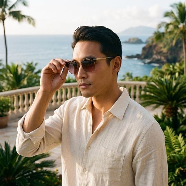 Kính mát MAUI JIM Kalaunu Asian Fit MJ629 10A-RS – người mẫu đeo kính