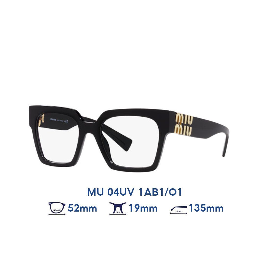  Gọng kính MIU MIU MU04UV 1AB1O1 