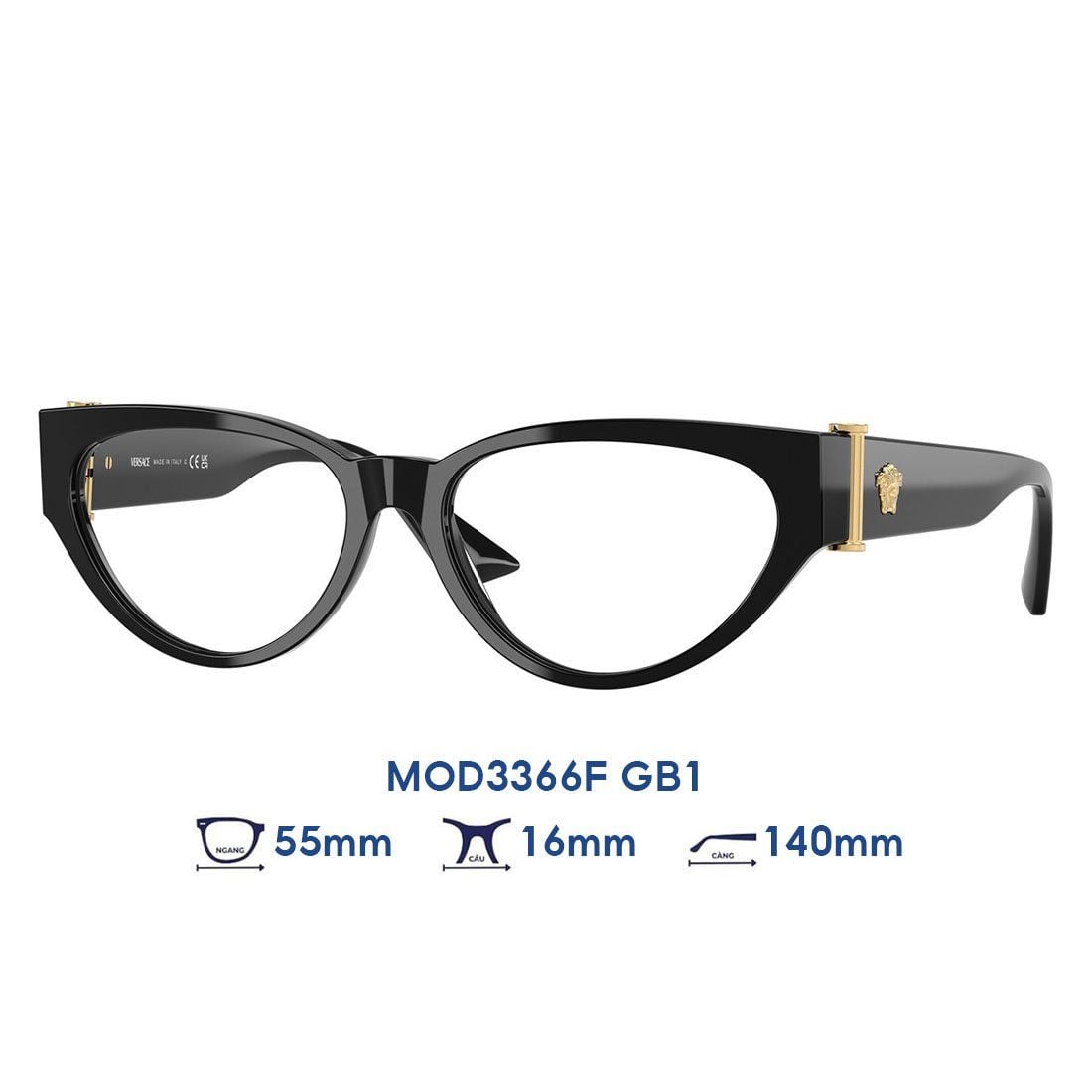 Gọng kính VERSACE MOD3366F GB1