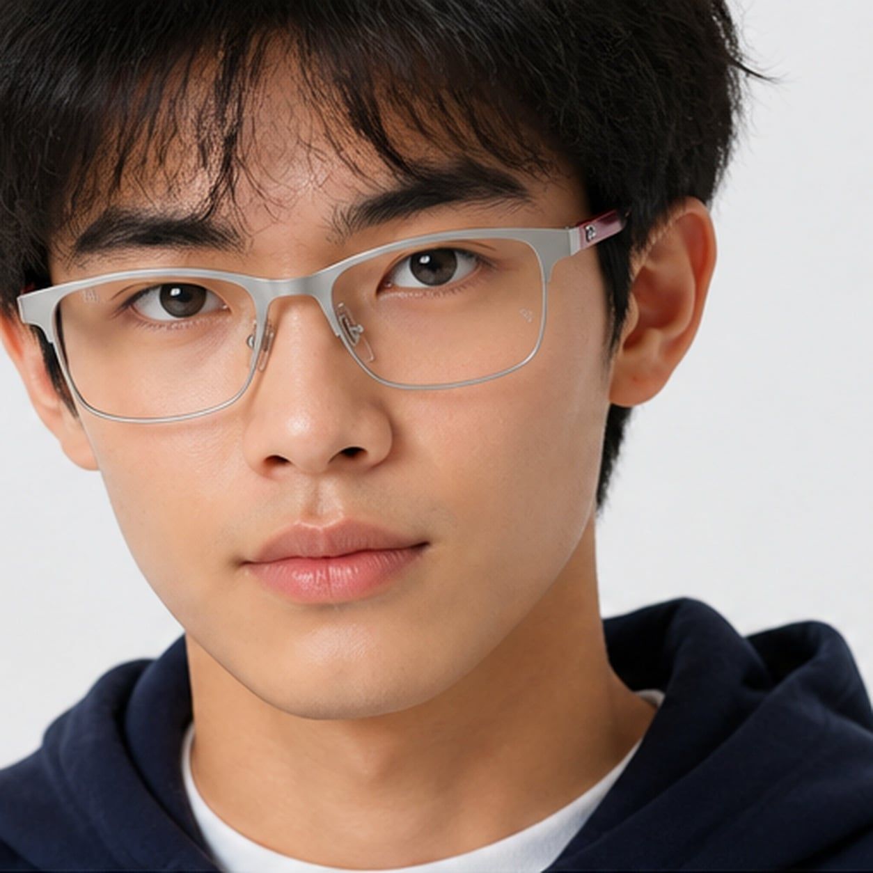 Gọng kính trẻ em Rayban Junior RY1061 4101 - Bạc mờ – người mẫu đeo kính