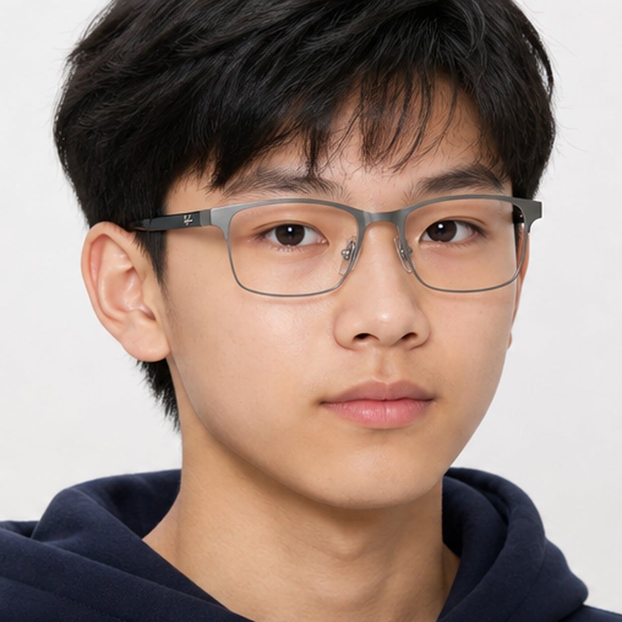 Gọng kính trẻ em Rayban Junior RY1061 4102 - Xám súng mờ – người mẫu đeo kính