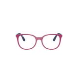 Gọng kính trẻ em Rayban Junior RY1631 7508 - Hồng cánh sen phối cao su xanh dương – ảnh chính diện trên nền trắng