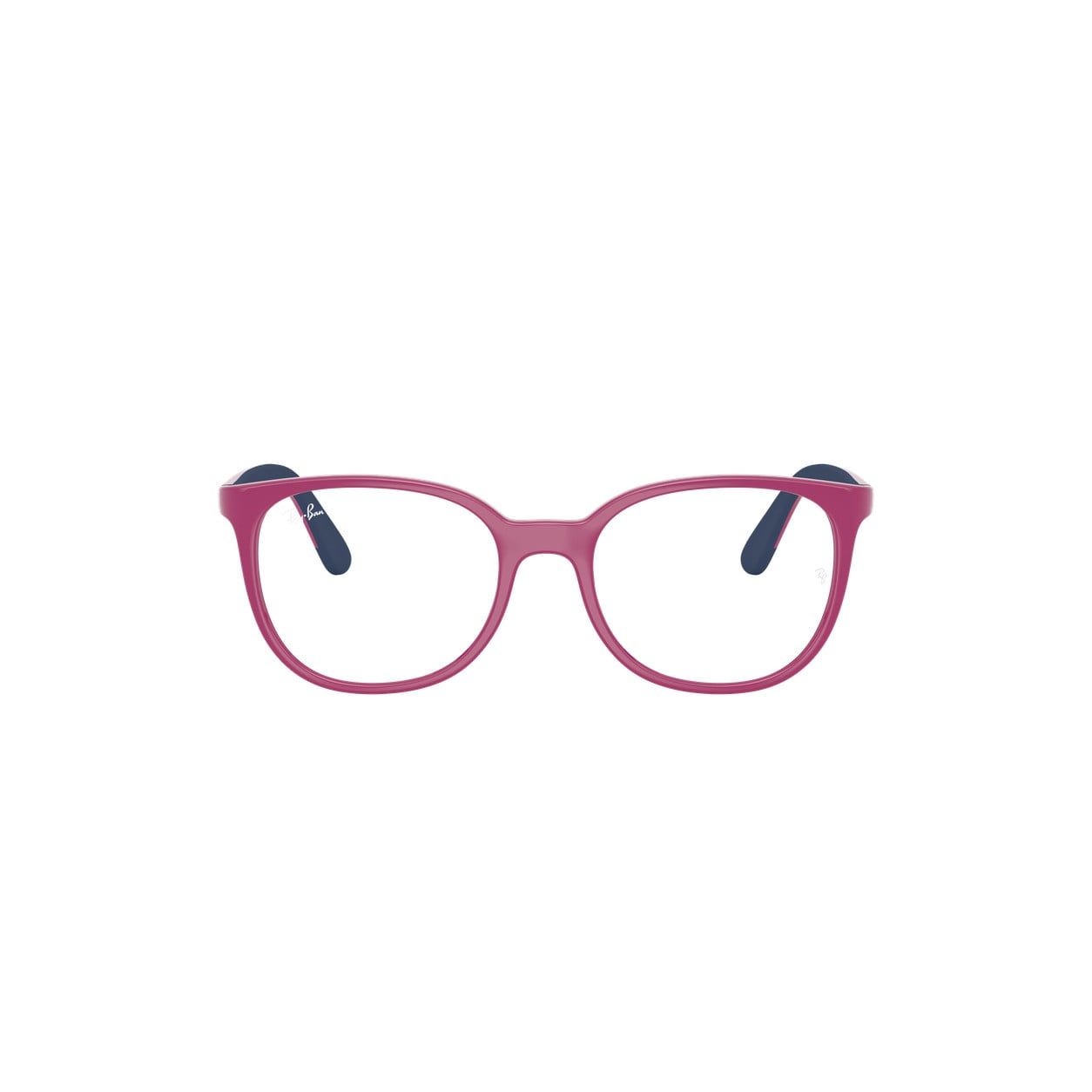 Gọng kính trẻ em Rayban Junior RY1631 7508 - Hồng cánh sen phối cao su xanh dương – ảnh chính diện trên nền trắng