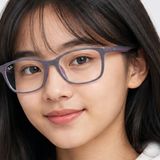 Gọng kính trẻ em Rayban Junior RY1644 7512 - Tím phối cao su hồng – người mẫu đeo kính