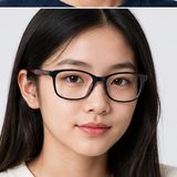 Gọng kính trẻ em Rayban Junior RY1644 7513 - Xanh dương phối cao su đỏ – người mẫu đeo kính