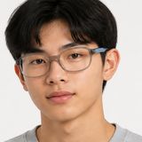 Gọng kính trẻ em Rayban Junior RY1904 7535 - Xám trong suốt – người mẫu đeo kính