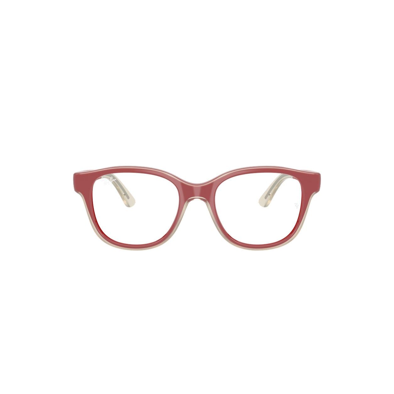 Gọng kính trẻ em Rayban Junior RY1950 7204 - Đỏ phối trong suốt tự nhiên – ảnh chính diện trên nền trắng