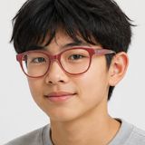 Gọng kính trẻ em Rayban Junior RY1950 7204 - Đỏ phối trong suốt tự nhiên – người mẫu đeo kính