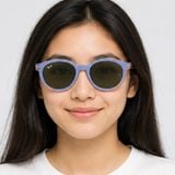 Kính clip-on trẻ em Rayban Junior RY1625DC 751071 - Tím hoa cà phối cao su cam – người mẫu đeo kính