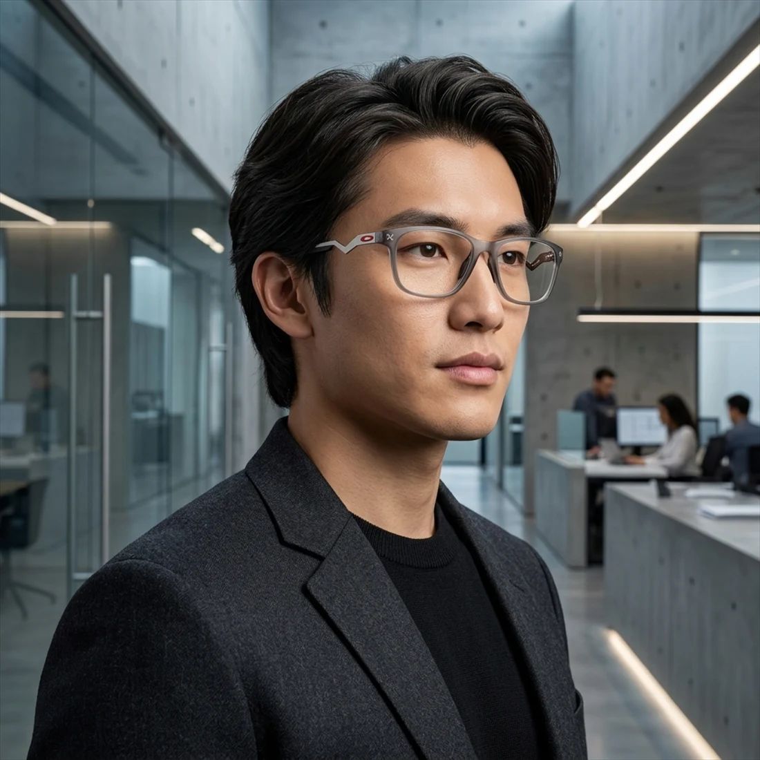 Gọng kính OAKLEY OX8187 818702 – người mẫu đeo kính
