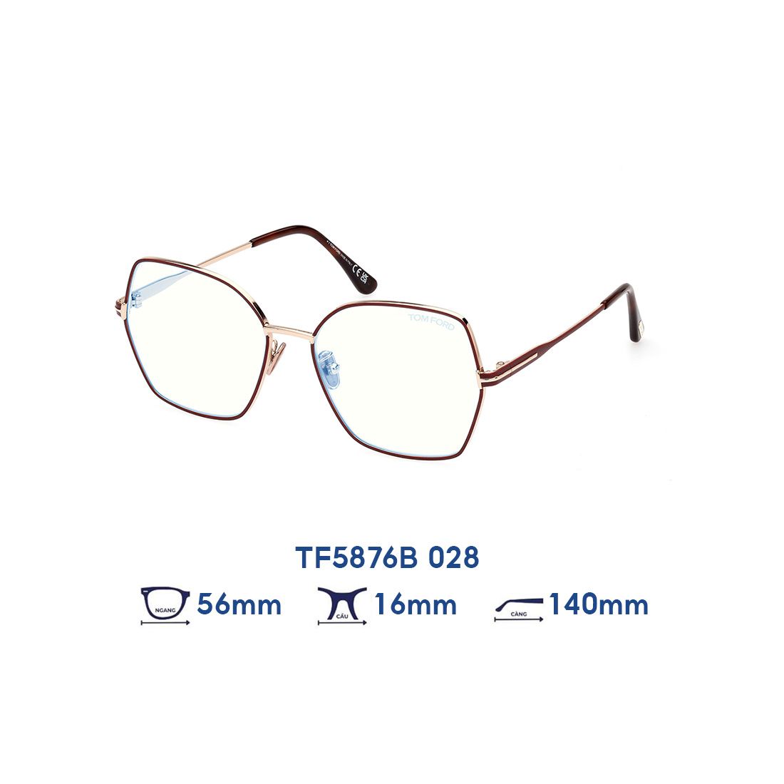 Gọng kính Tom Ford TF5876B 028