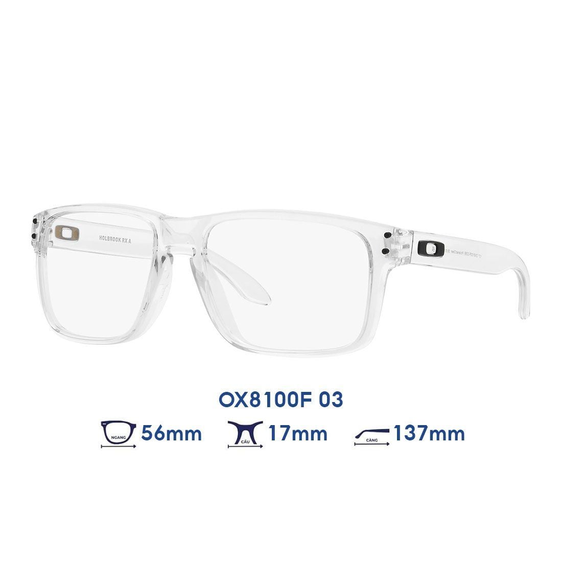 Gọng kính OAKLEY OX8100F 03 Trắng trong