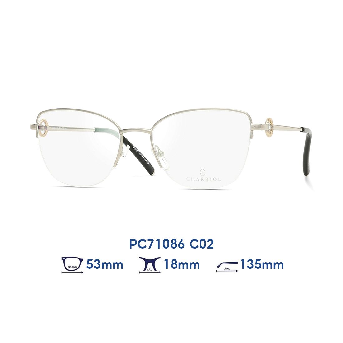  Gọng kính CHARRIOL PC71086 C02 