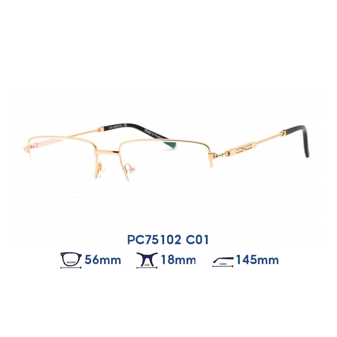  Gọng kính CHARRIOL PC75102 C01 